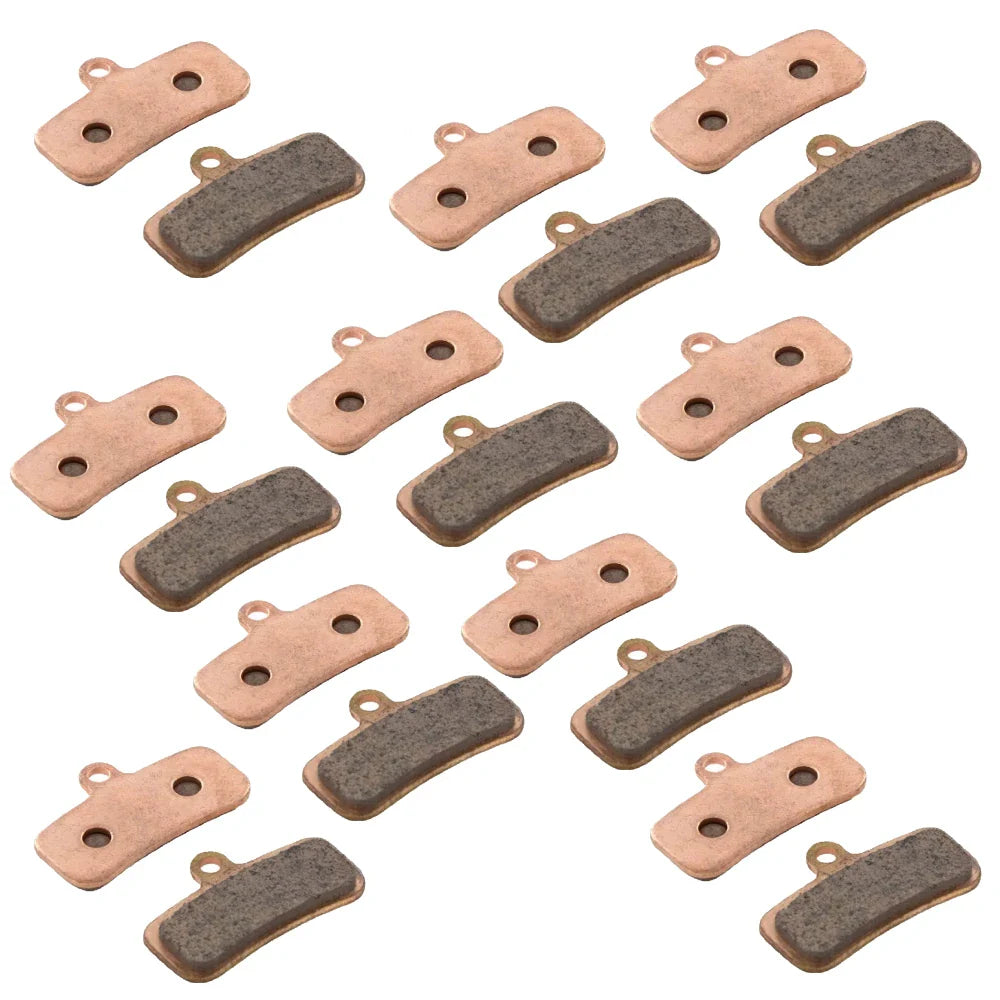 Set of brake pads on a white background