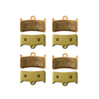 Set of six brake pads on a white background