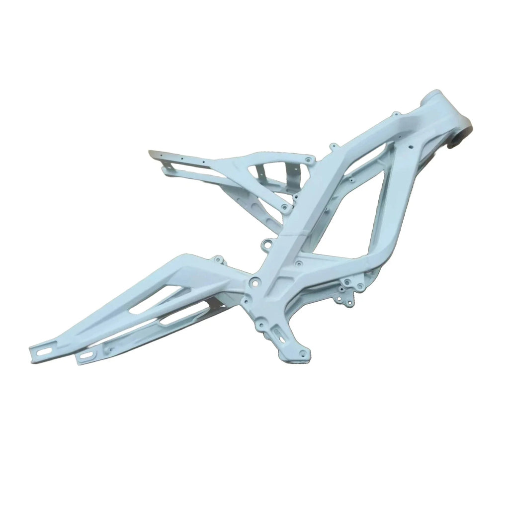 White E Bike frame on a white background