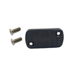 Black hexagonal patterned metal plate with screws on a white background