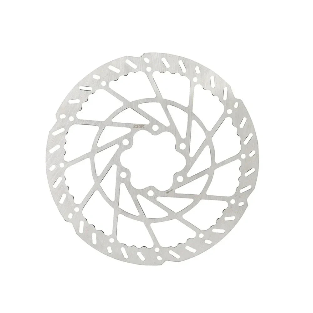 Bicycle disc brake rotor on a white background