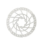 Bicycle disc brake rotor on a white background
